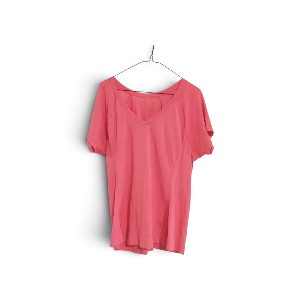 Old Navy Active Go-Dry V-Neck Short Sleeve Top Eternal Flame Pink Large